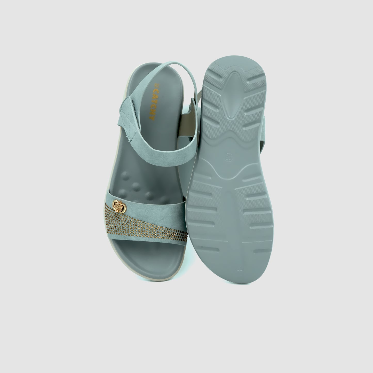 Catchy Stylish Open Toe Strap Stone Sandal