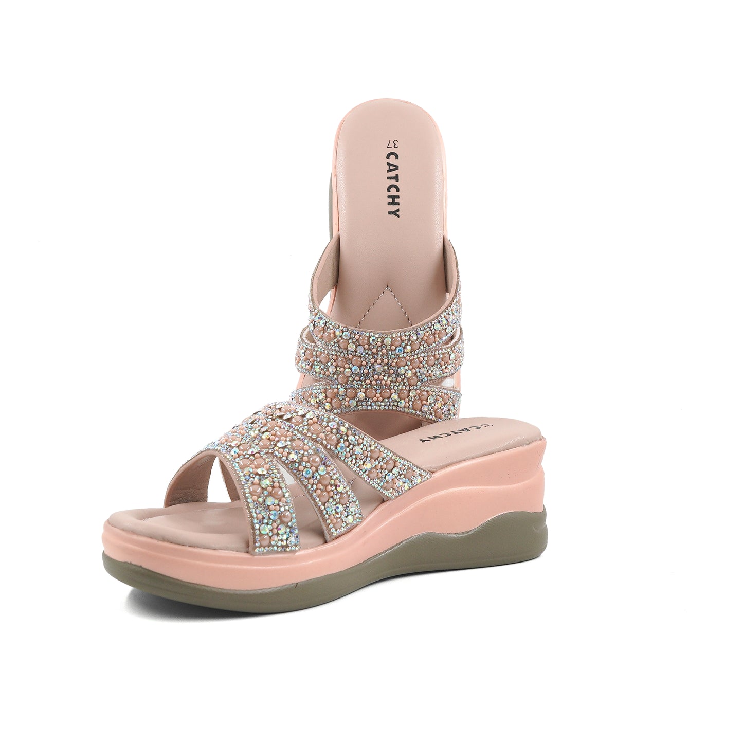 Platform Heel Slide Sandals