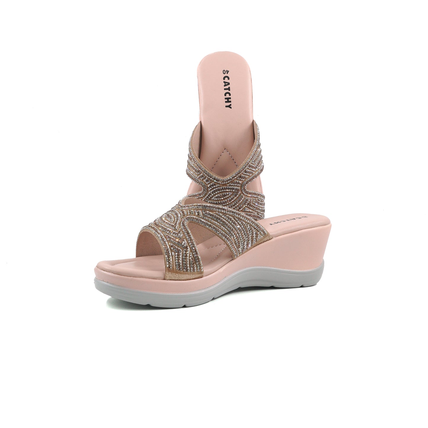 Rose Blush Wedge Slides