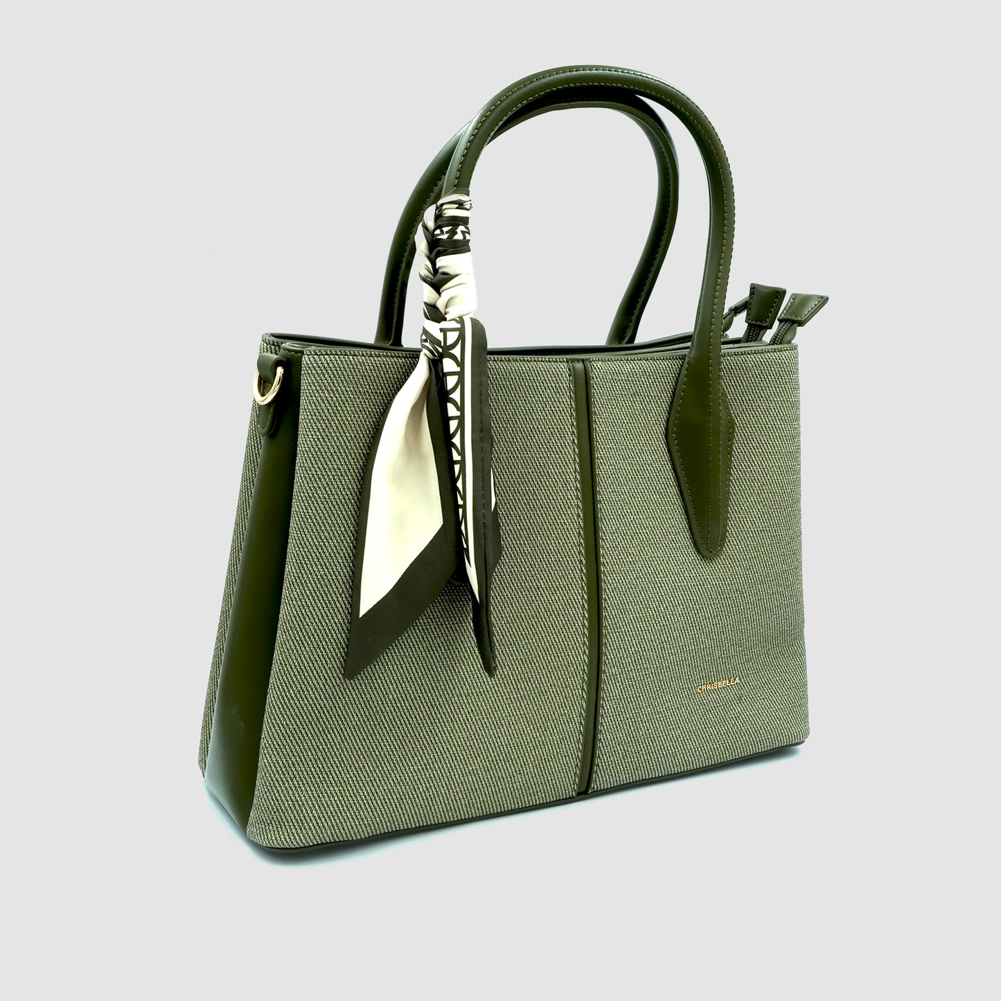 Catchy Chrisbella Onex Logo Detail Tote Bag with Wallet and Zip Closure