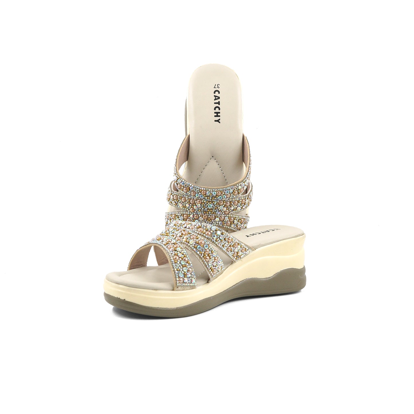 Platform Heel Slide Sandals