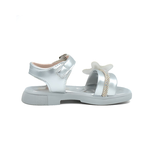 Catchy Girls' Silver Ankle-Strap Sandal