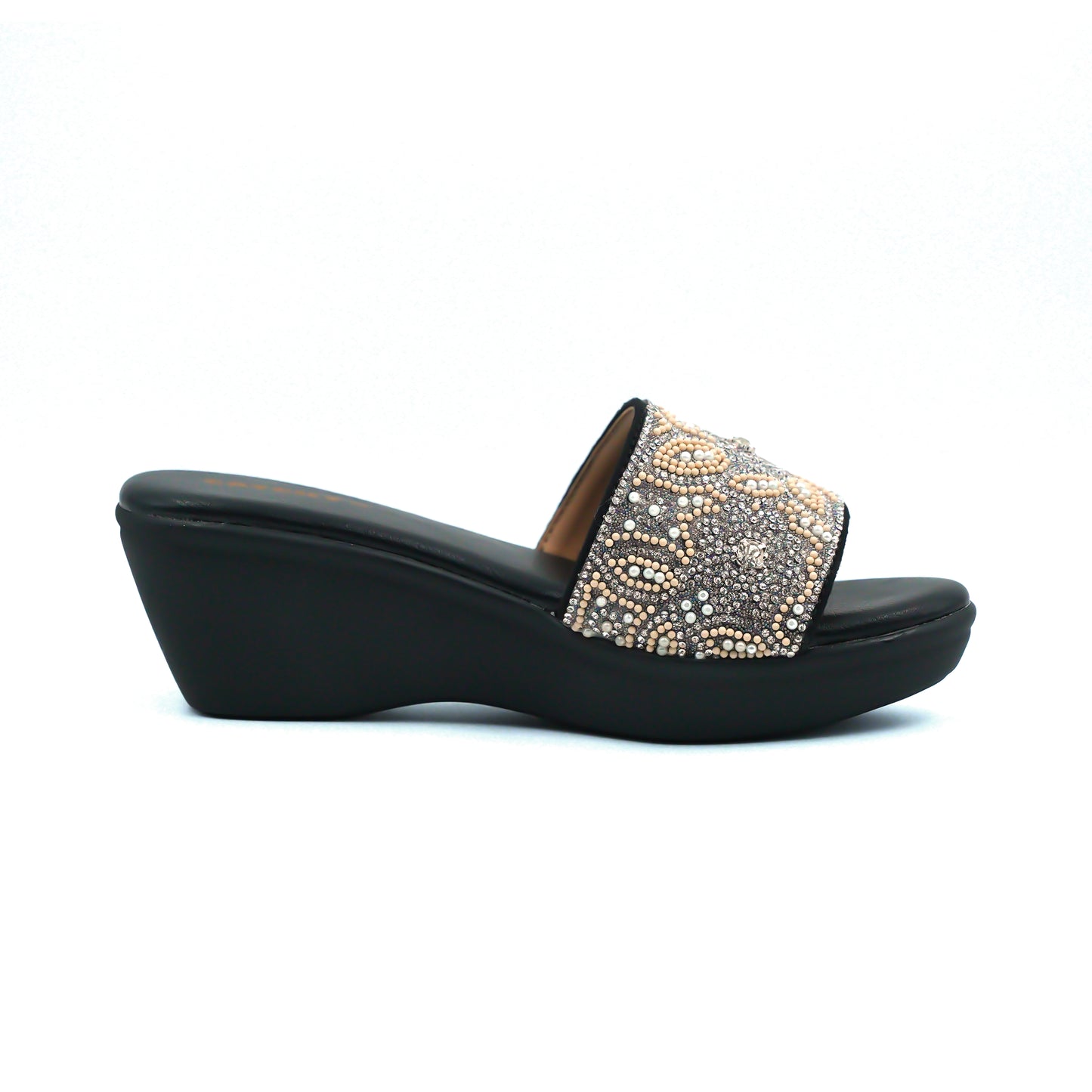 Catchy Embellished Wedge Slip-Ons