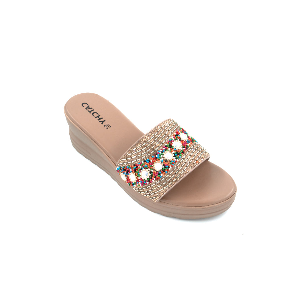 Catchy Pearl and Stone Wedge Heel for Women