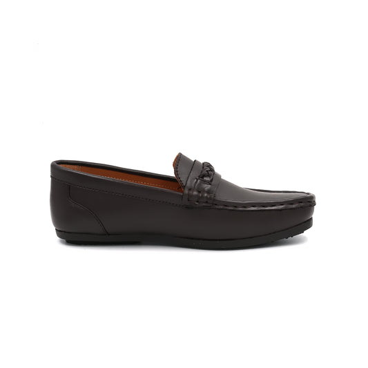 Catchy Boy's Black Leather Loafer
