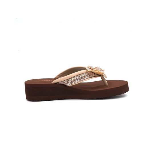 Catchy Floral Embellished Flip-Flops