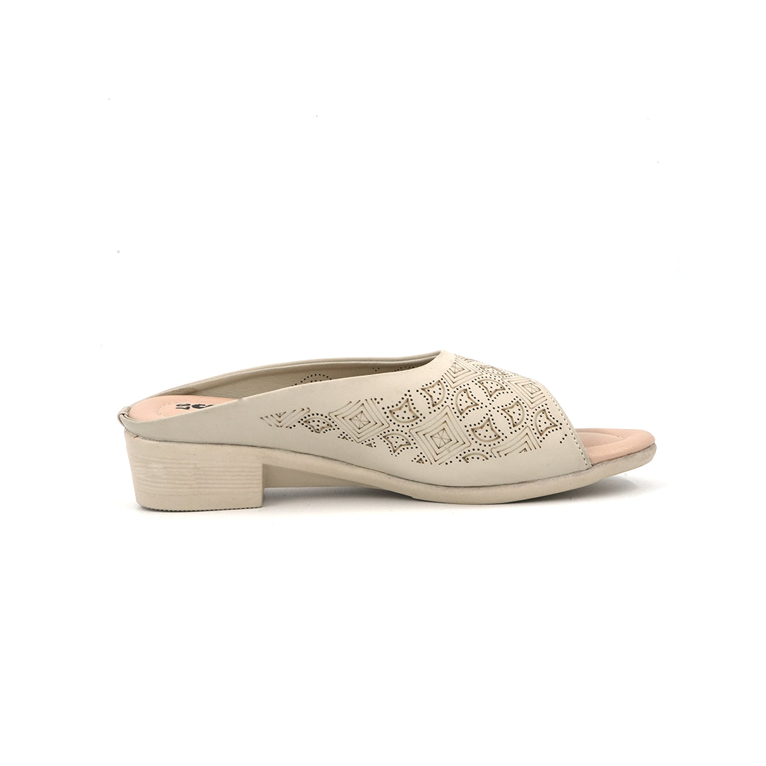 Elegant Cutwork Block Heel Sandals