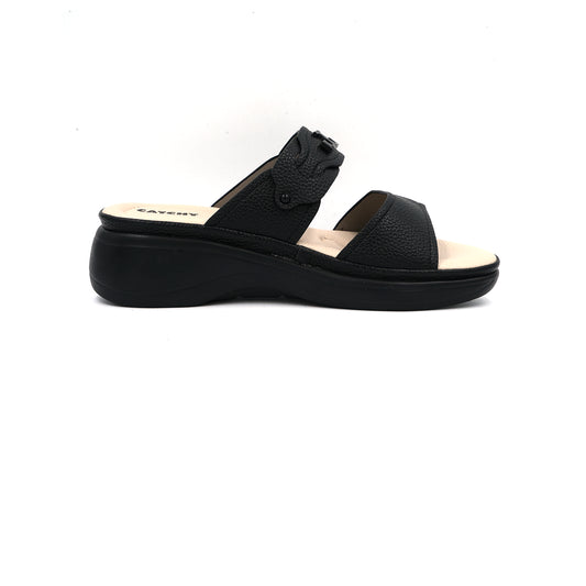 Catchy Textured Leatherette Wedge Sandal