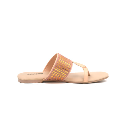 Catchy Girls' Nude Flat Slipper