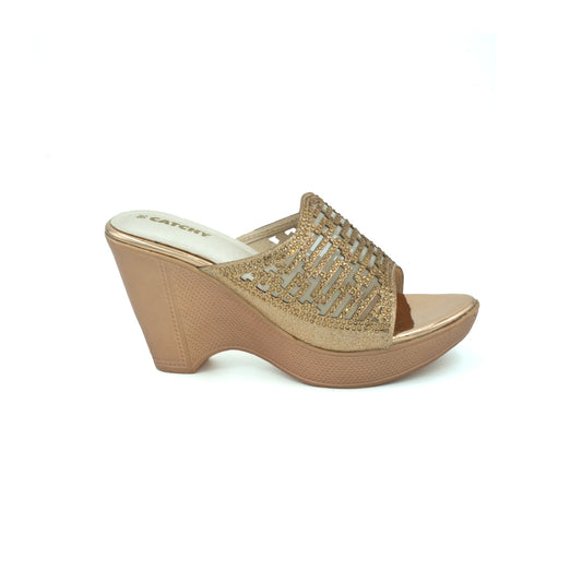 Catchy PU Slip On Wedge Heel
