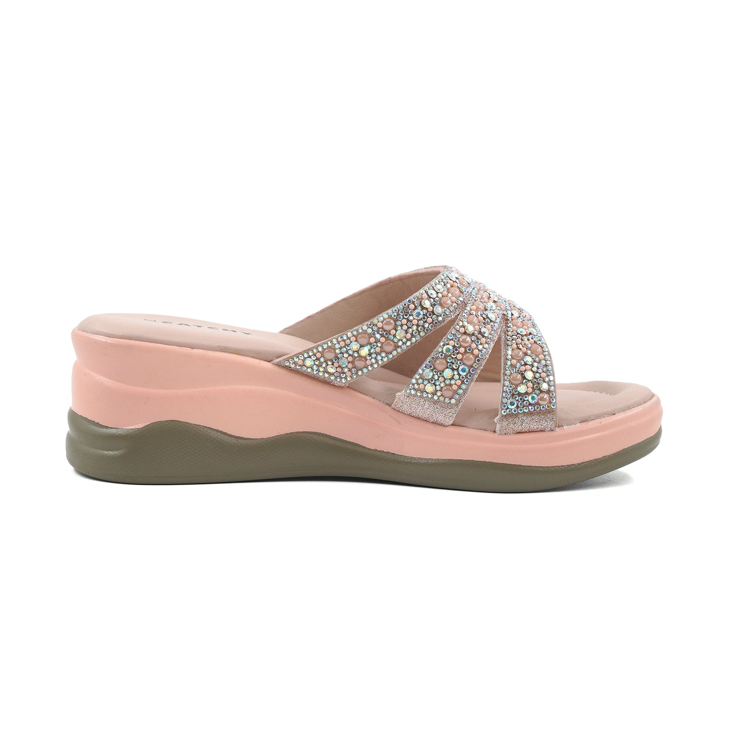 Platform Heel Slide Sandals