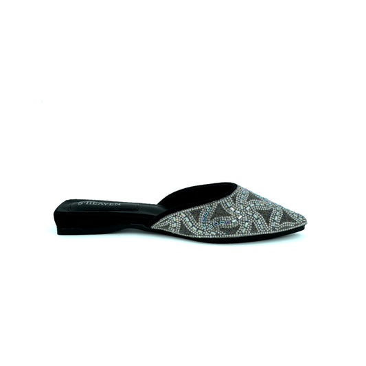 Women's Black Embroidered Nagra