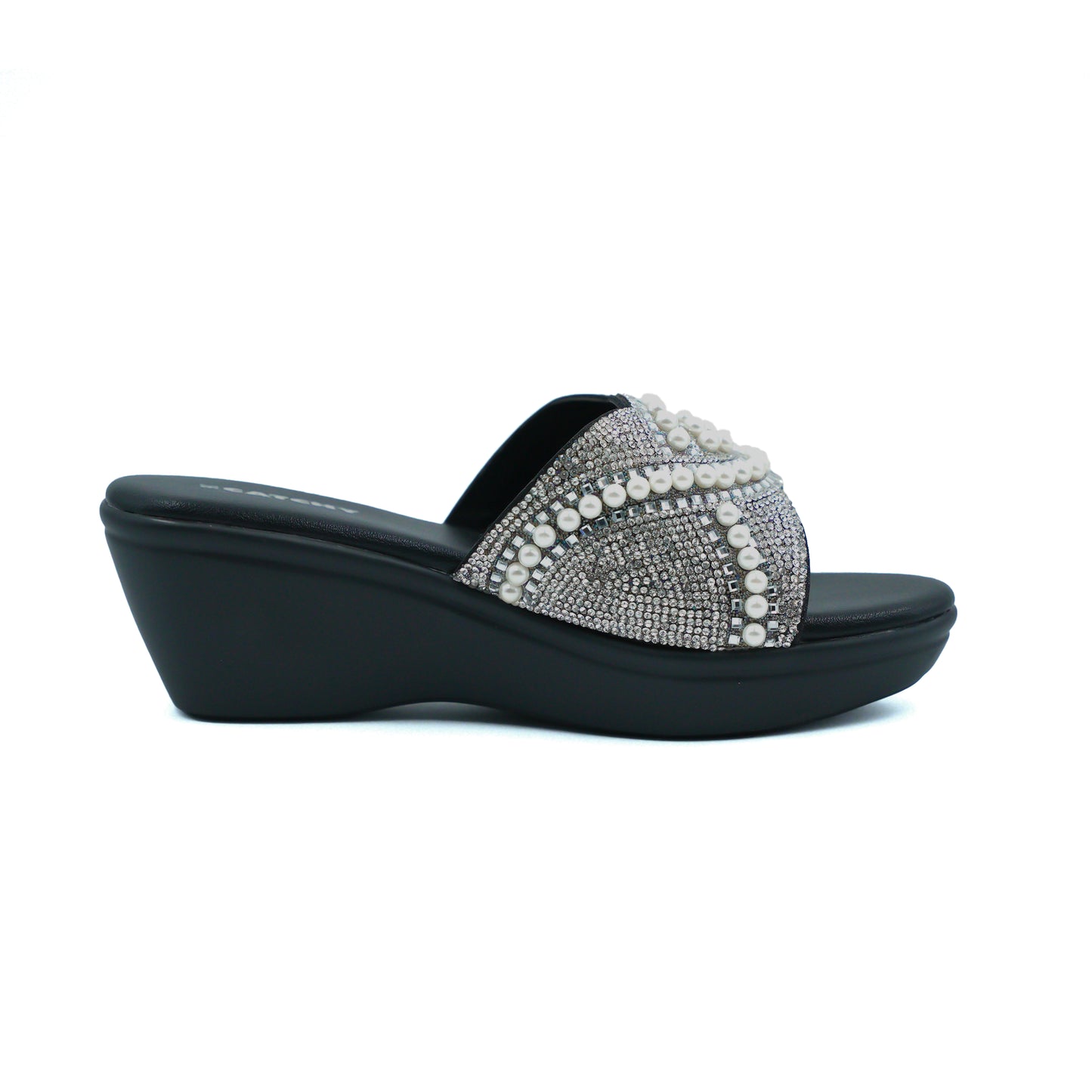 Mid Wedge Heel Diamante Platform Sandals