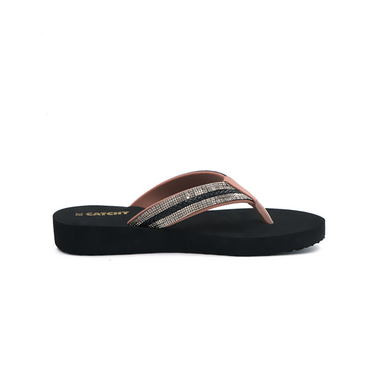Catchy Women's Glitter-Strap Wedge Flip-Flop