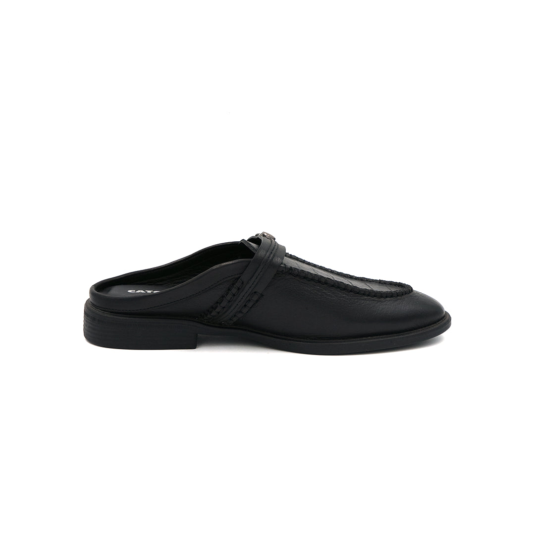 Crocodile Half Shoe Black