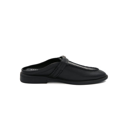 Crocodile Half Shoe Black