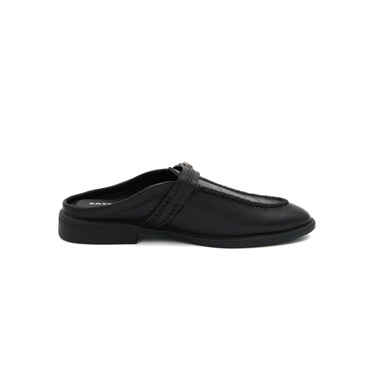 Crocodile Half Shoe Black