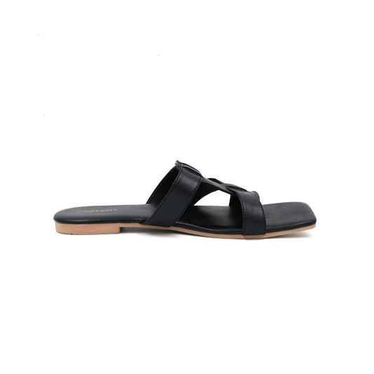 Catchy wide‑strap mule sandal