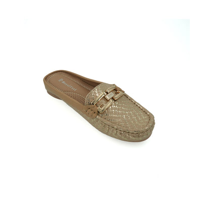 Catchy Women Textured Mules with Buckles Pump