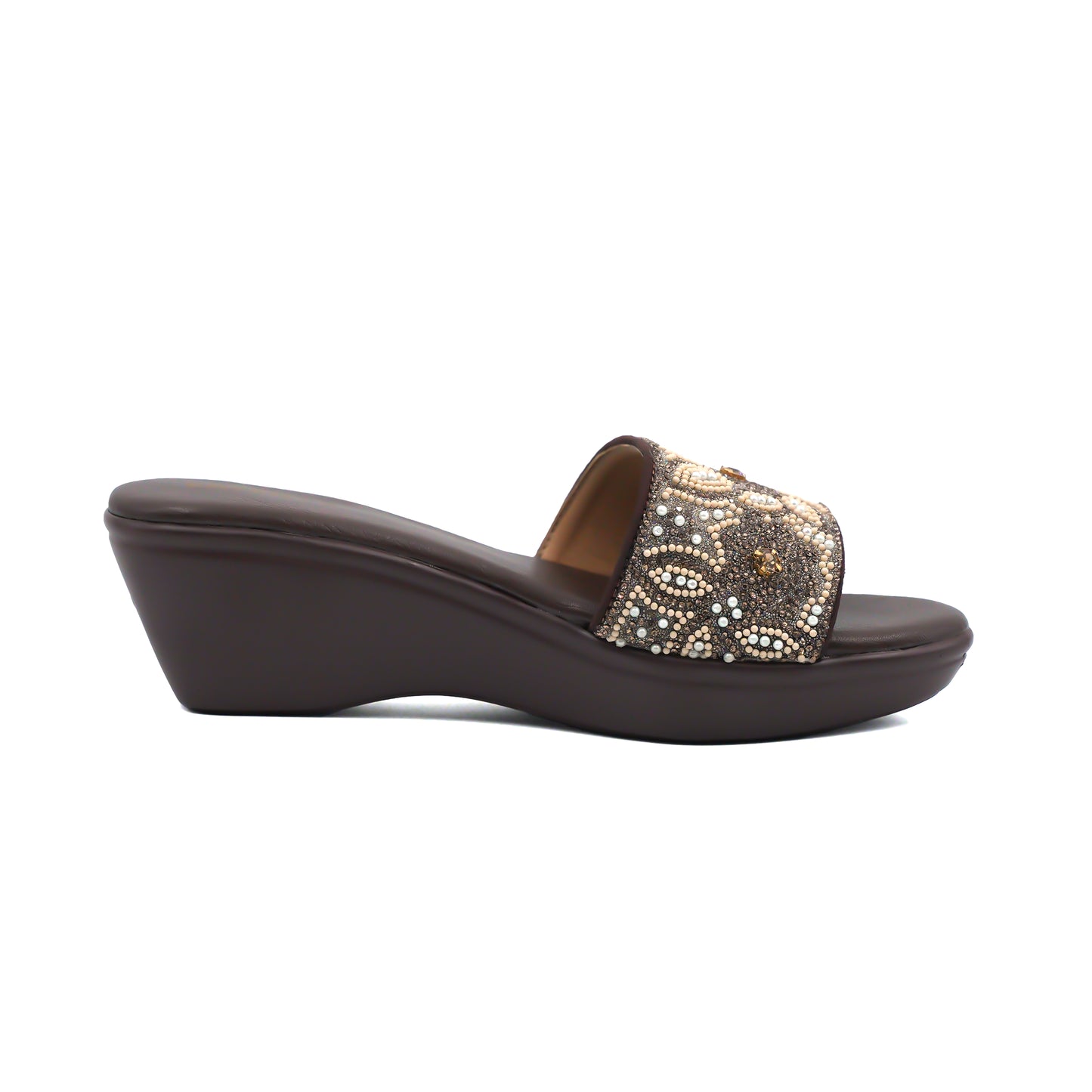 Catchy Embellished Wedge Slip-Ons