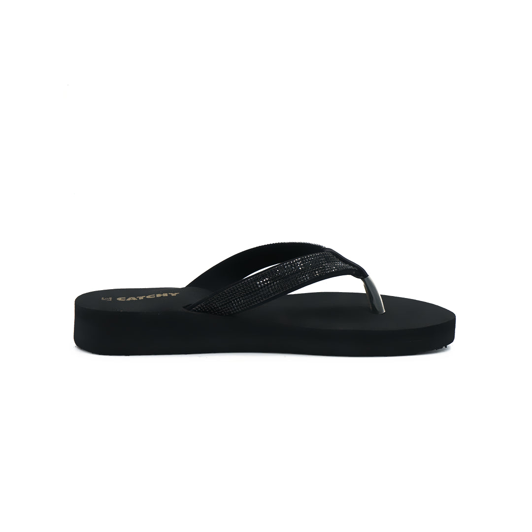 Catchy Black Wedge Flip-Flop for Women