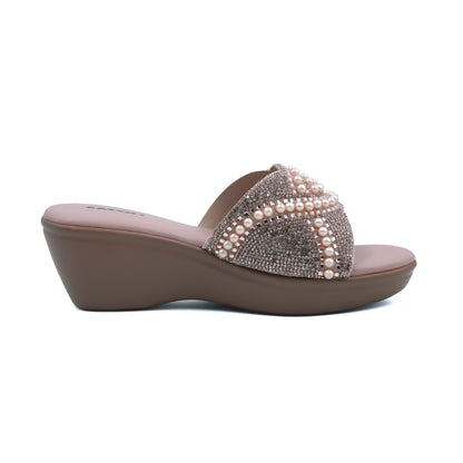 Mid Wedge Heel Diamante Platform Sandals