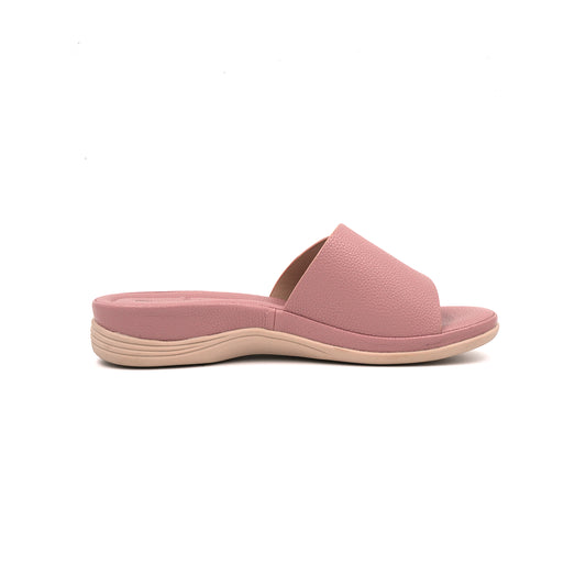 Blush Pink Slip-On Sandals with Gold Accent