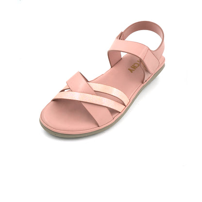 Catchy Women's Beige Back Belt Formal Flat Sandal