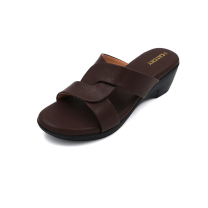 Trendy Cross-Band Wedge Slides