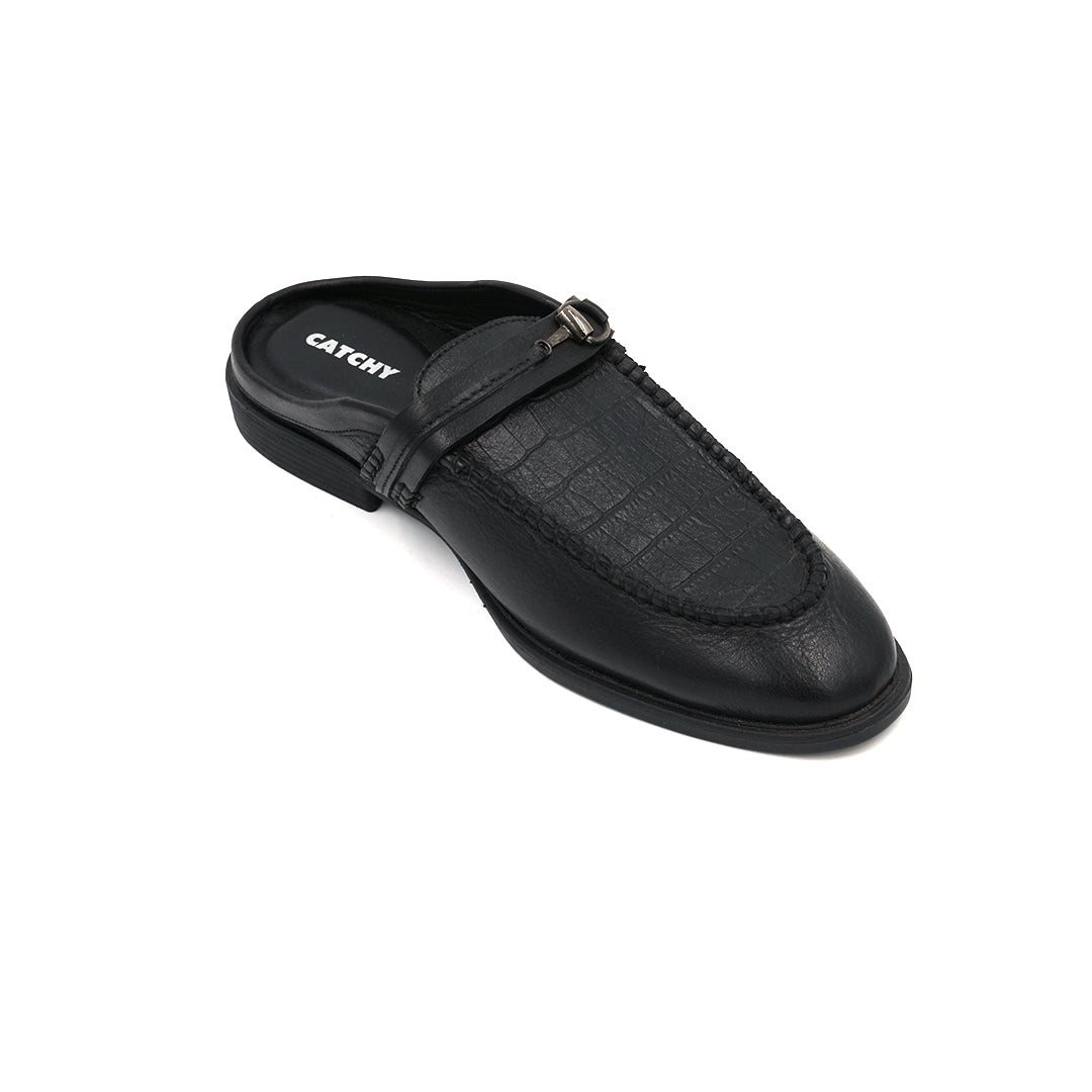 Crocodile Half Shoe Black