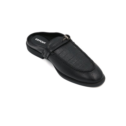 Crocodile Half Shoe Black