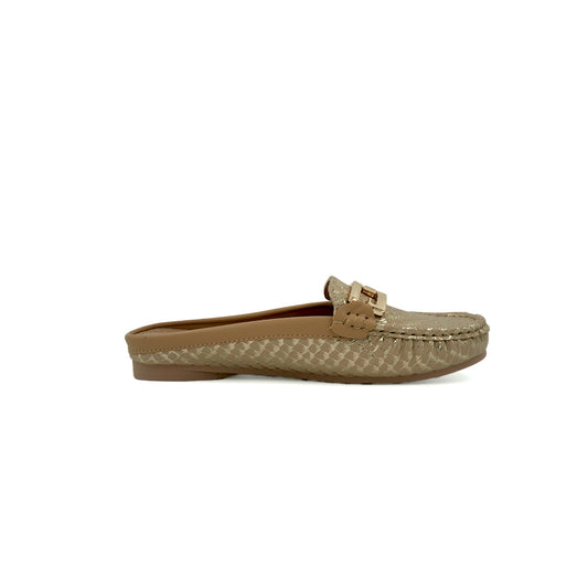 Catchy Women Textured Mules with Buckles Pump