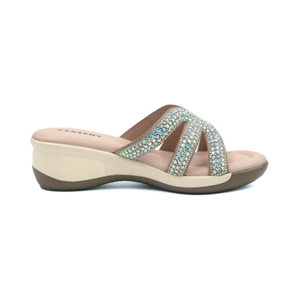 Stone Embellished Wedge Heels