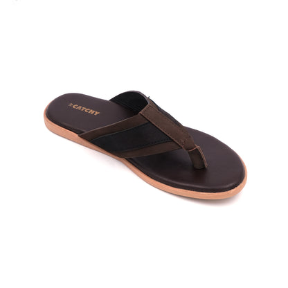 Catchy Men's Dark Brown Thong Sandal