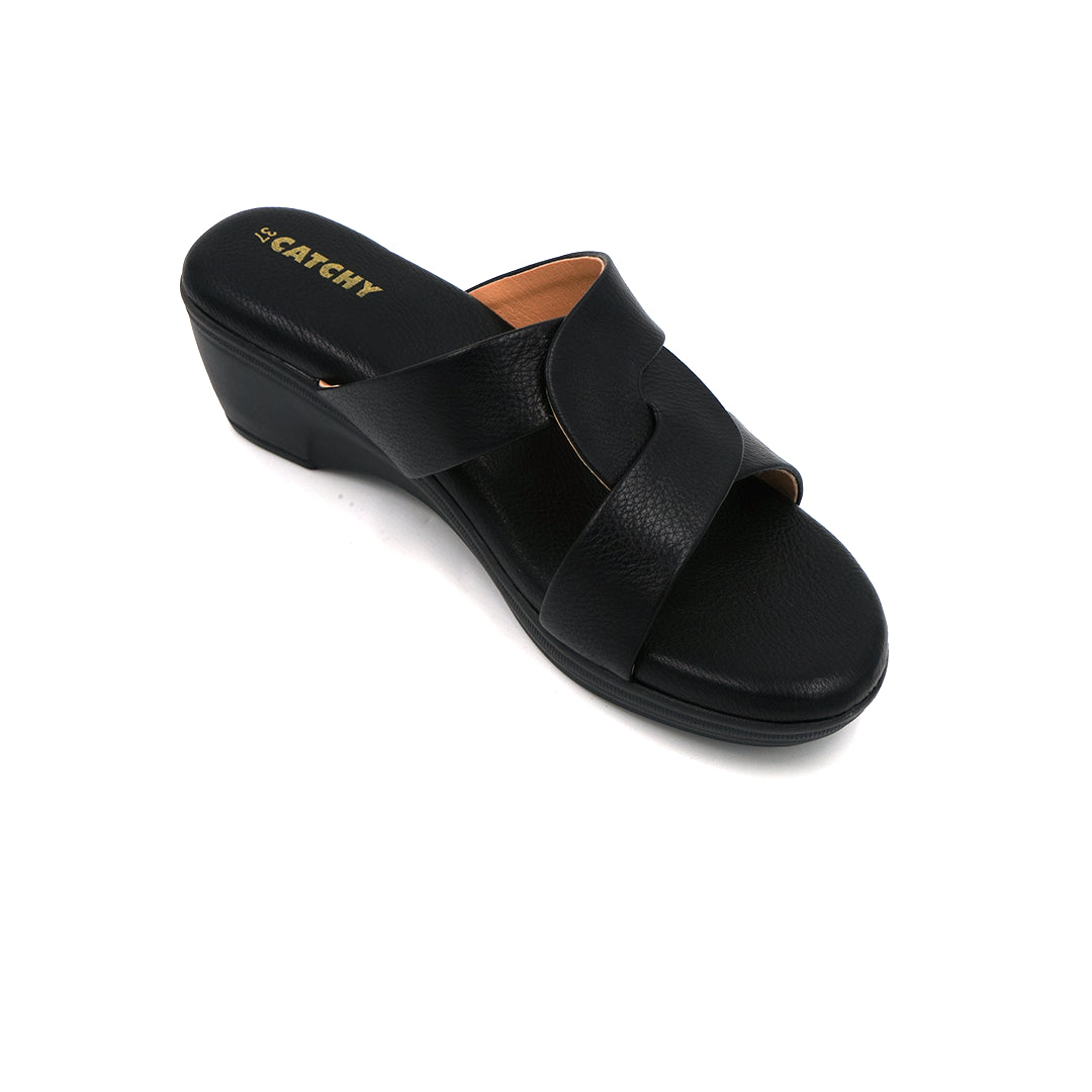 Trendy Cross-Band Wedge Slides