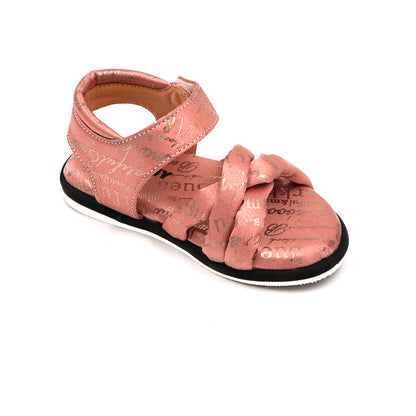 Catchy Girls' Silver Text Print Sandal