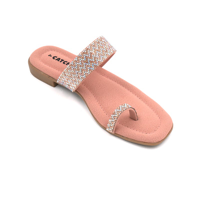 Catchy Trendy Pink Toe-Ring Sandal