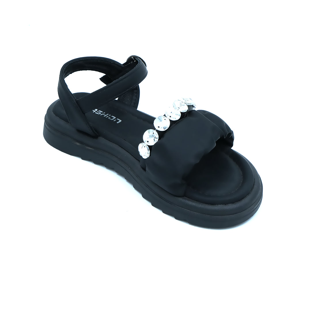 Catchy Girls' Black Chunky Platform Sandal