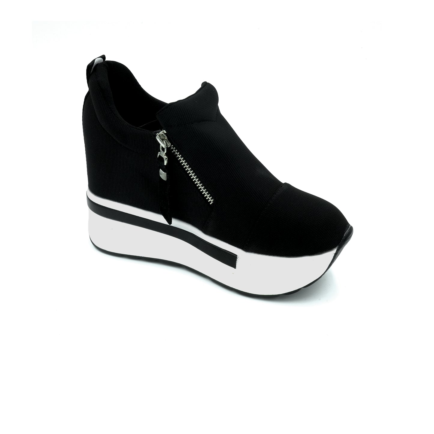 Catchy Imported Women's High-Heel Platform Sneaker with a side zipper closure.