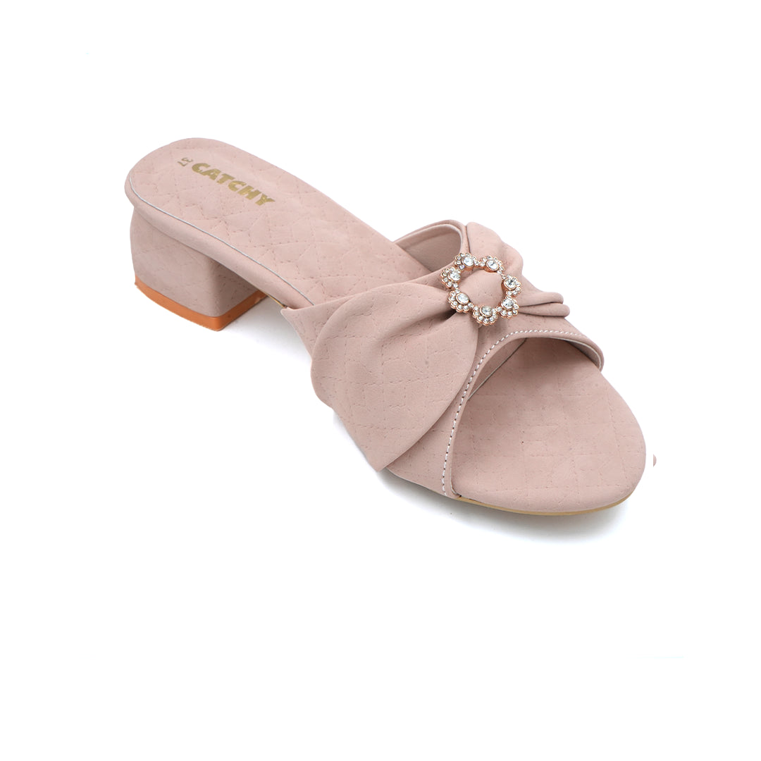 Catchy Pearl Bow Block Heel Sandals