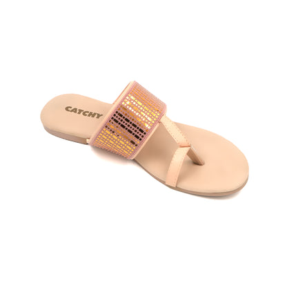 Catchy Girls' Nude Flat Slipper