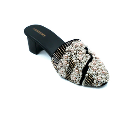 Embroidered mules Heels