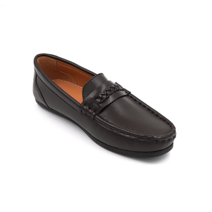 Catchy Boy's Black Leather Loafer