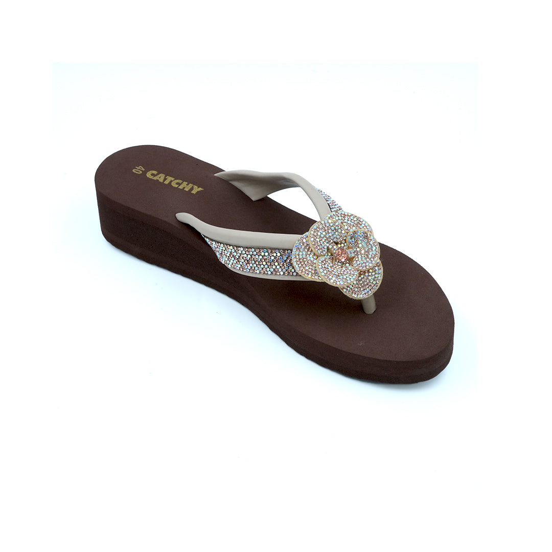 Catchy Rhinestones Flip Flop Wedge Sandal