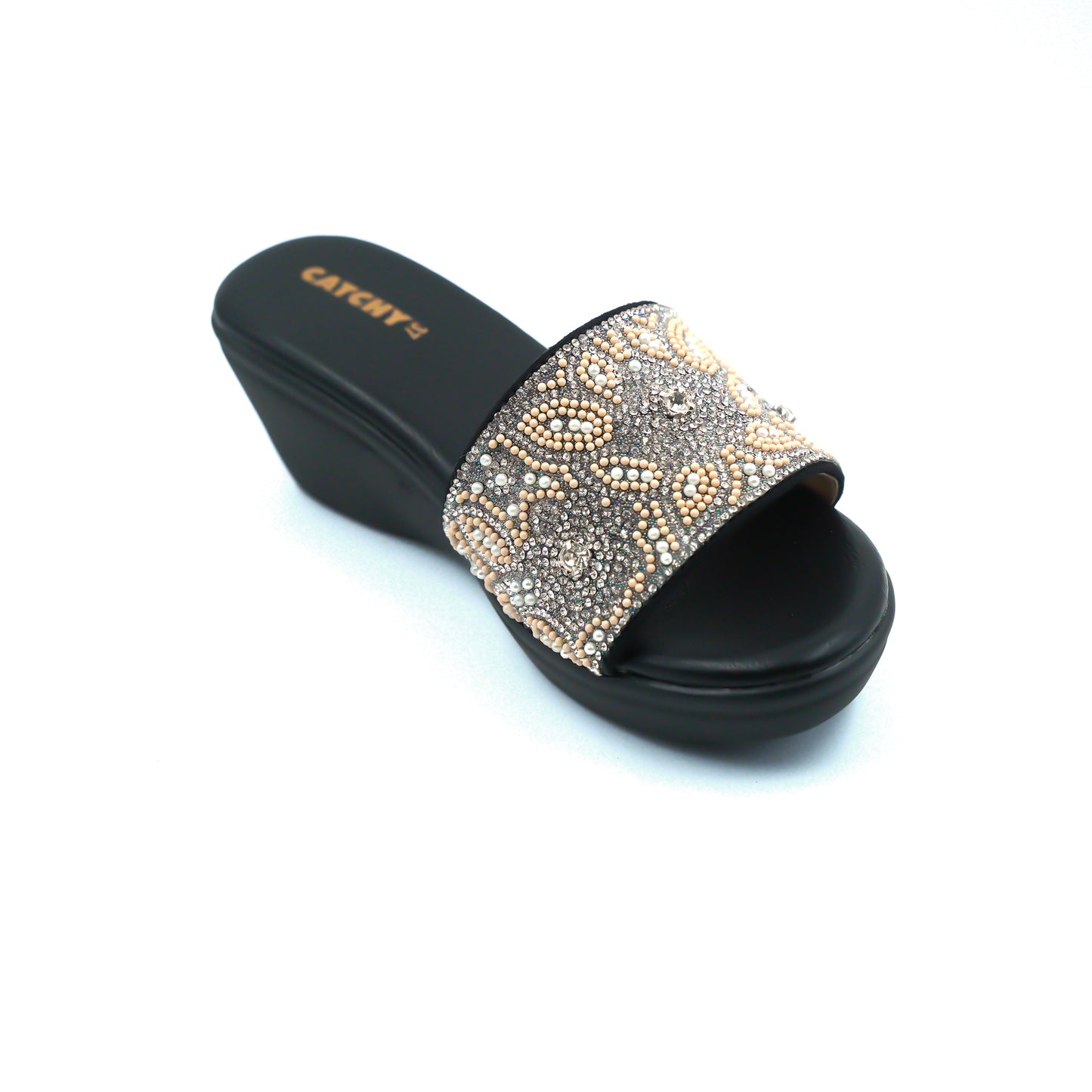 Catchy Embellished Wedge Slip-Ons