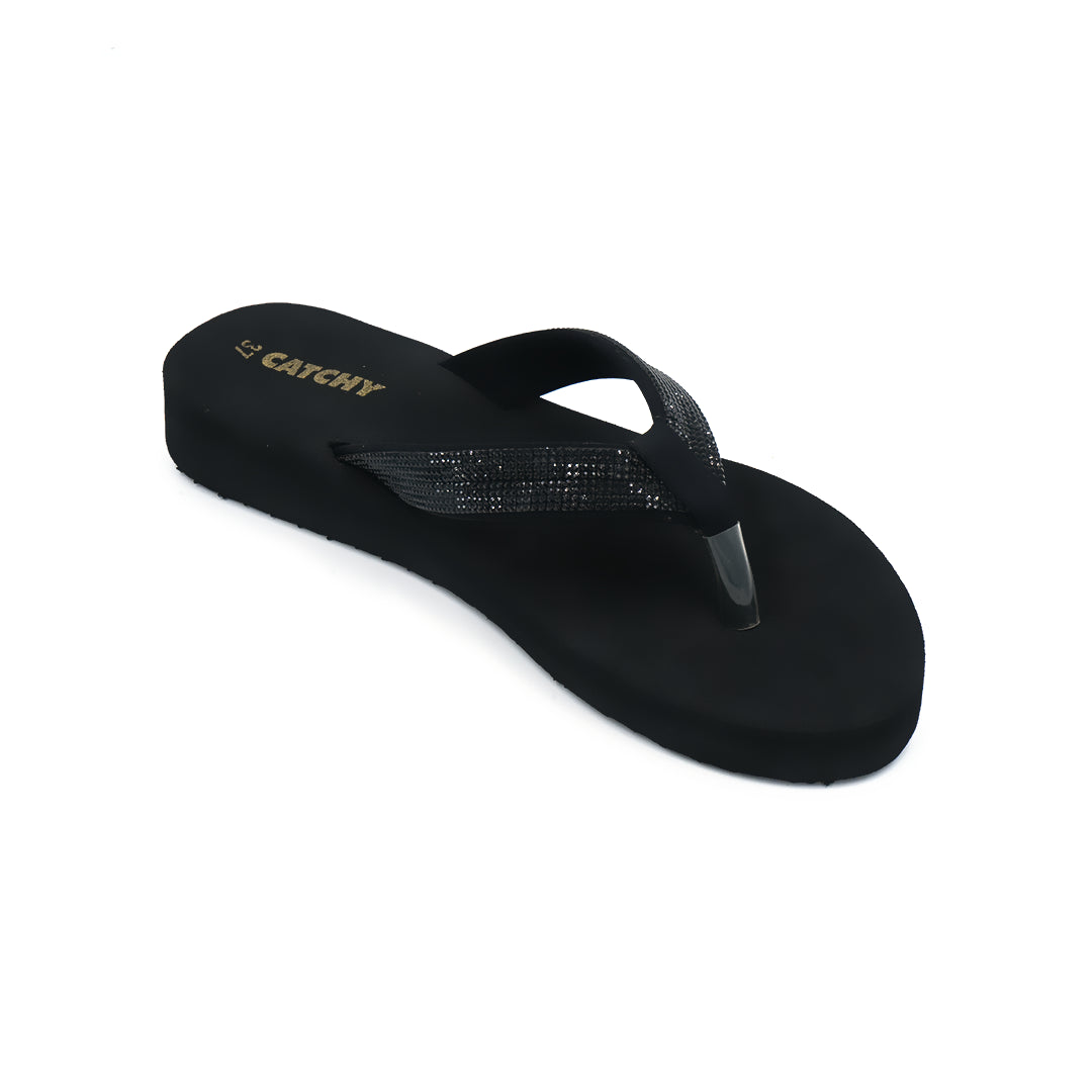 Catchy Black Wedge Flip-Flop for Women