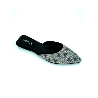 Women's Black Embroidered Nagra