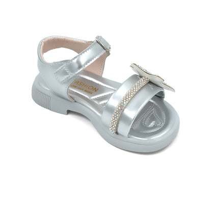 Catchy Girls' Silver Ankle-Strap Sandal