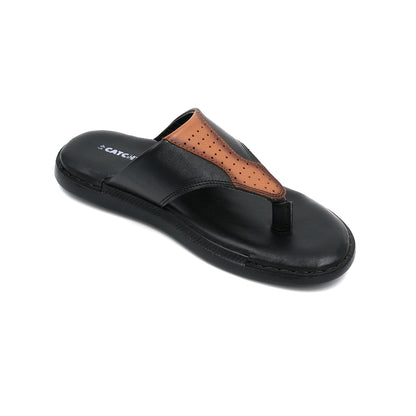Mens Black Leather sandals