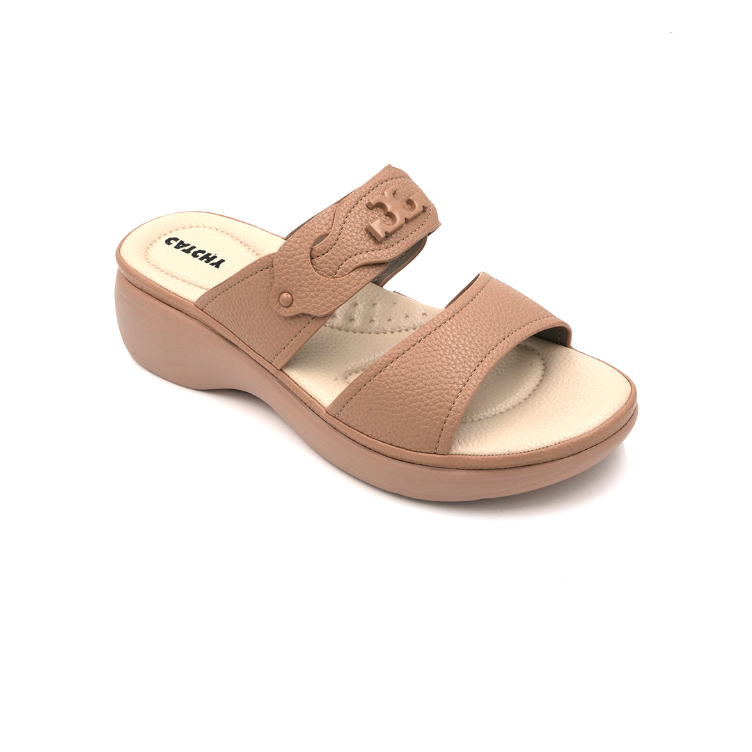 Catchy Textured Leatherette Wedge Sandal